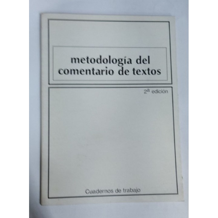 Metodologia del Comentario de Texto